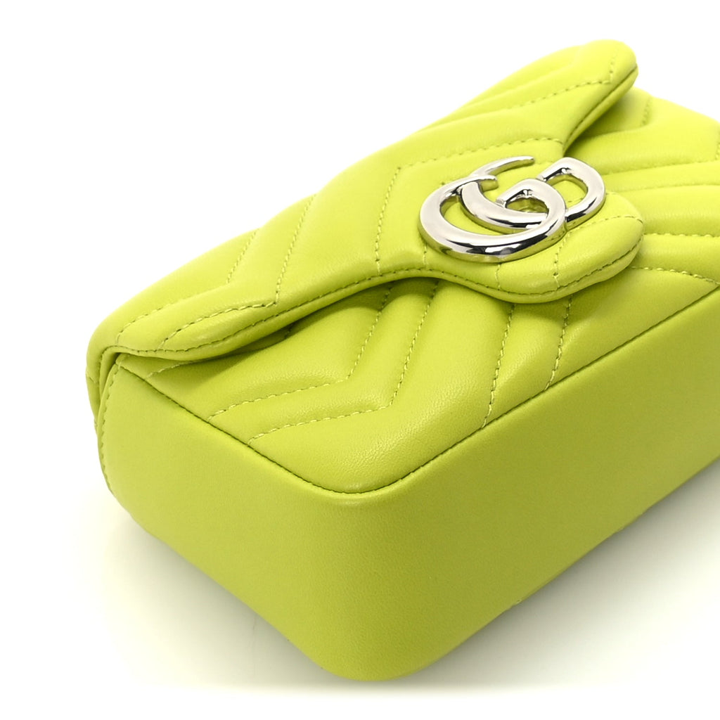 Gucci Lambskin Matelasse Mini GG Marmont Shoulder Bag  Firefly