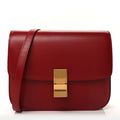 Celine Box Calfskin Medium Classic Box Flap Bag Red
