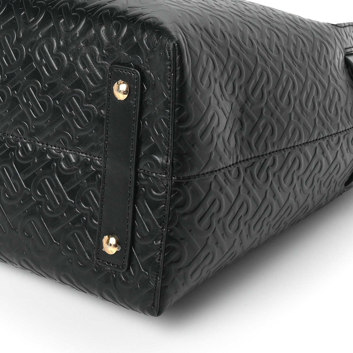Burberry Calfskin Embossed Monogram Medium Belt Bag  Black
