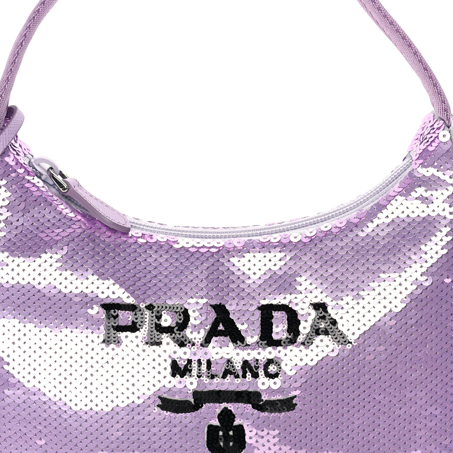 Prada Paillettes Sequin Mini Re-Edition 2000 Bag Lilium Black