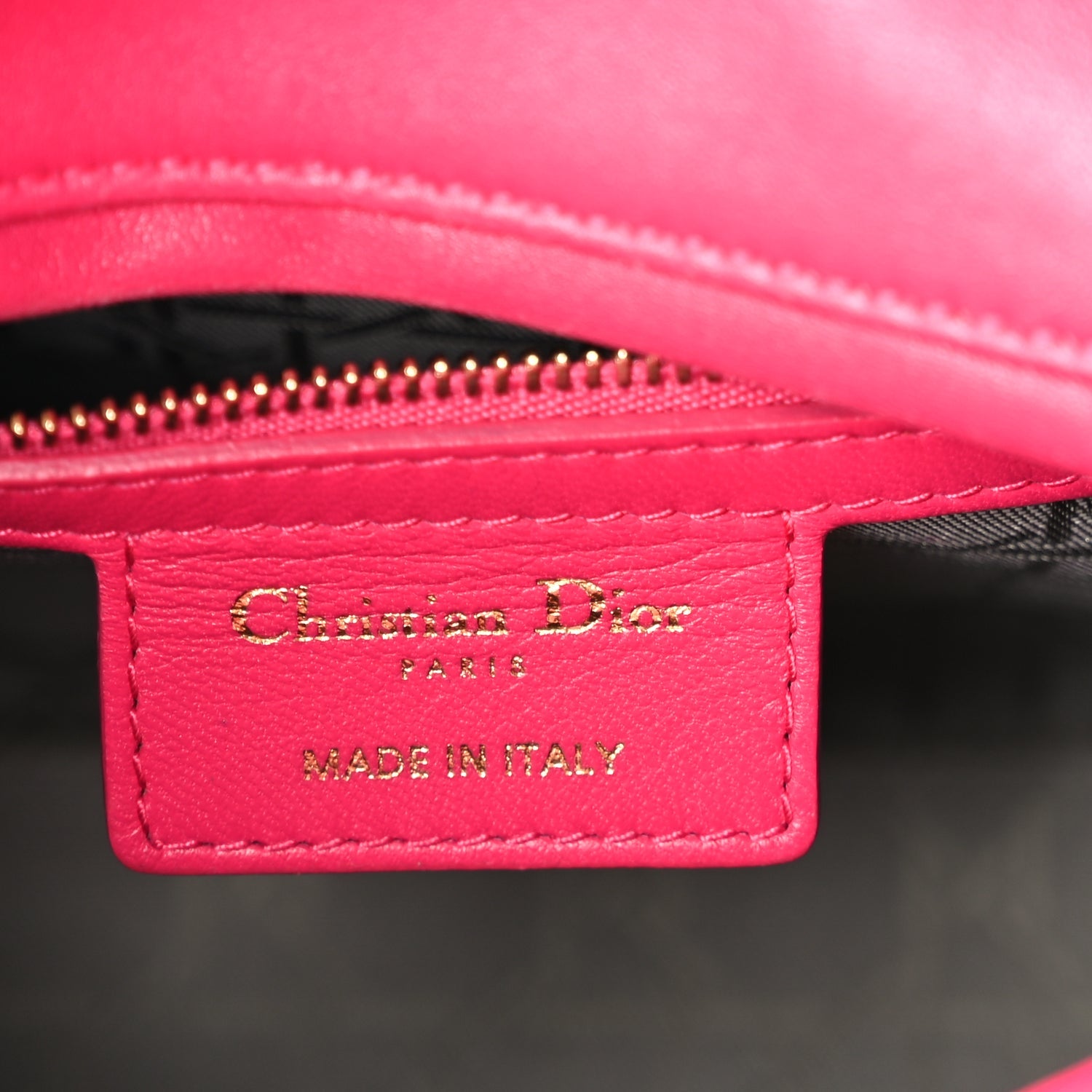 Christian Dior Lambskin Cannage Medium Lady Dior  Fuchsia