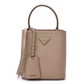 Prada Saffiano Cuir Calfskin Small Panier Bucket Bag Cipria