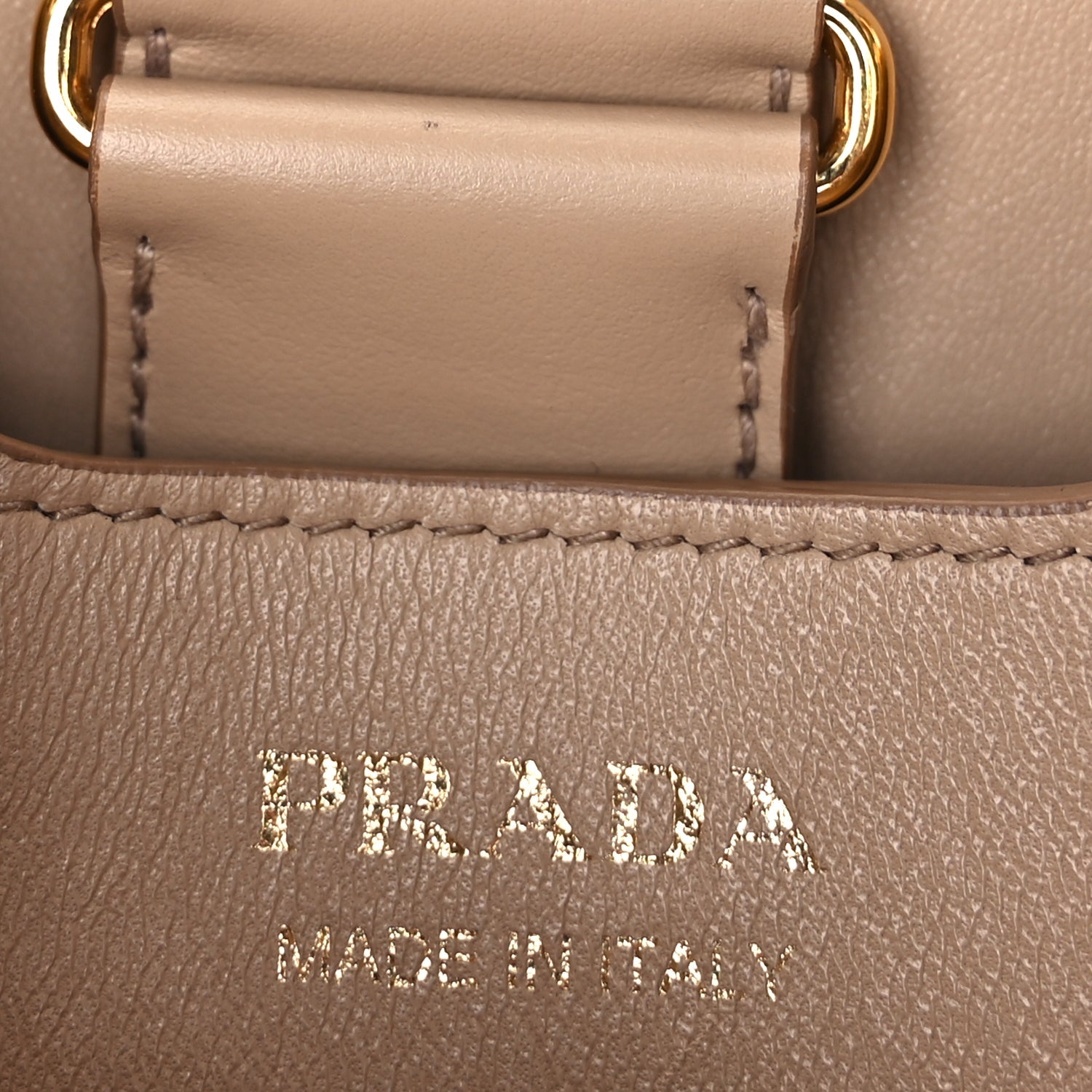 Prada Saffiano Cuir Calfskin Small Panier Bucket Bag Cipria