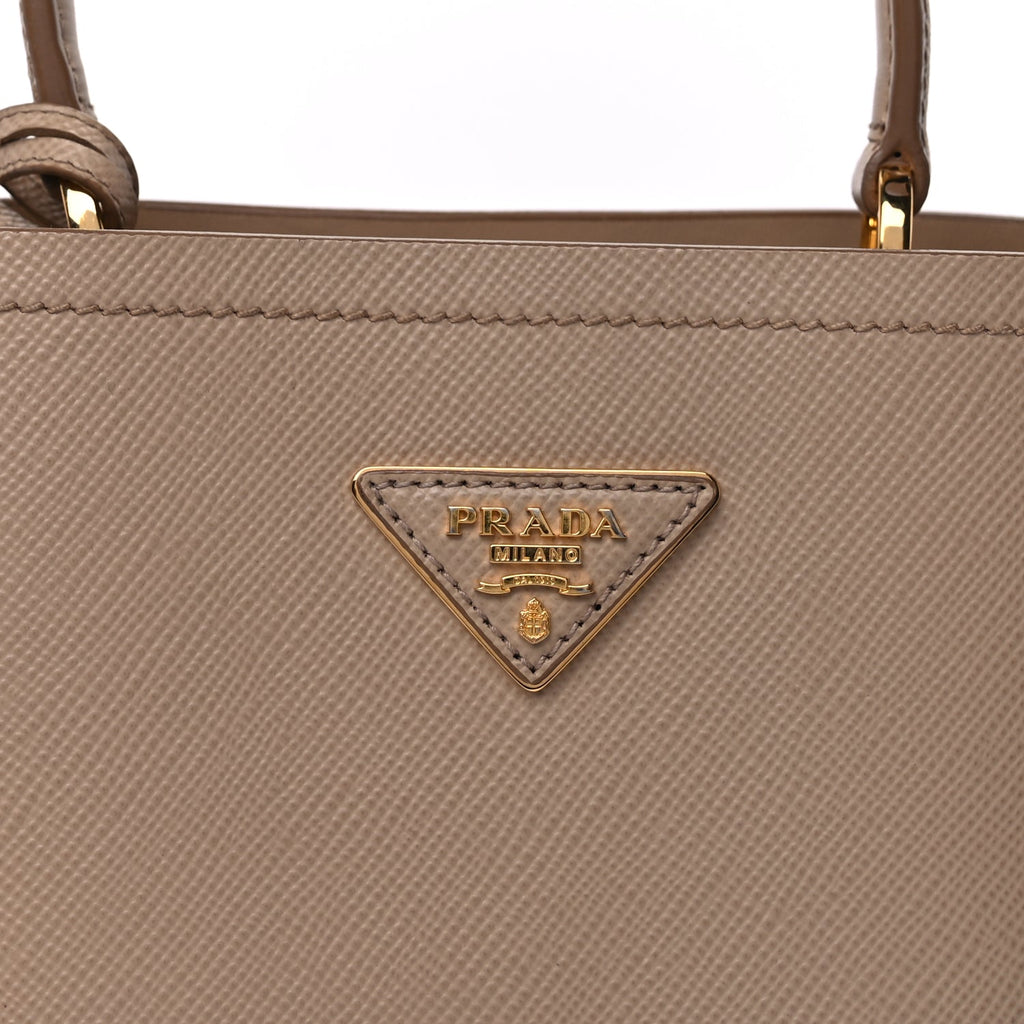 Prada Saffiano Cuir Calfskin Small Panier Bucket Bag Cipria