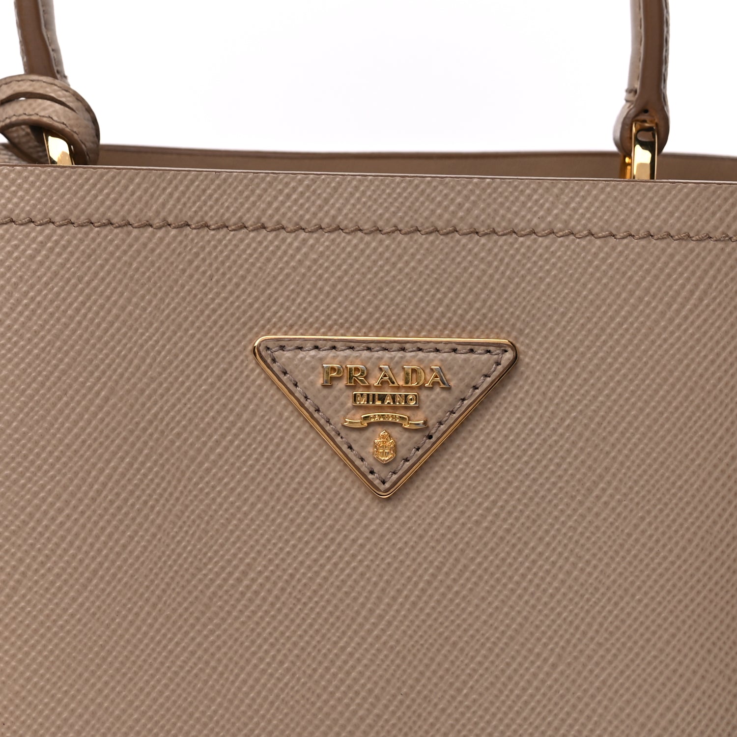 Prada Saffiano Cuir Calfskin Small Panier Bucket Bag Cipria