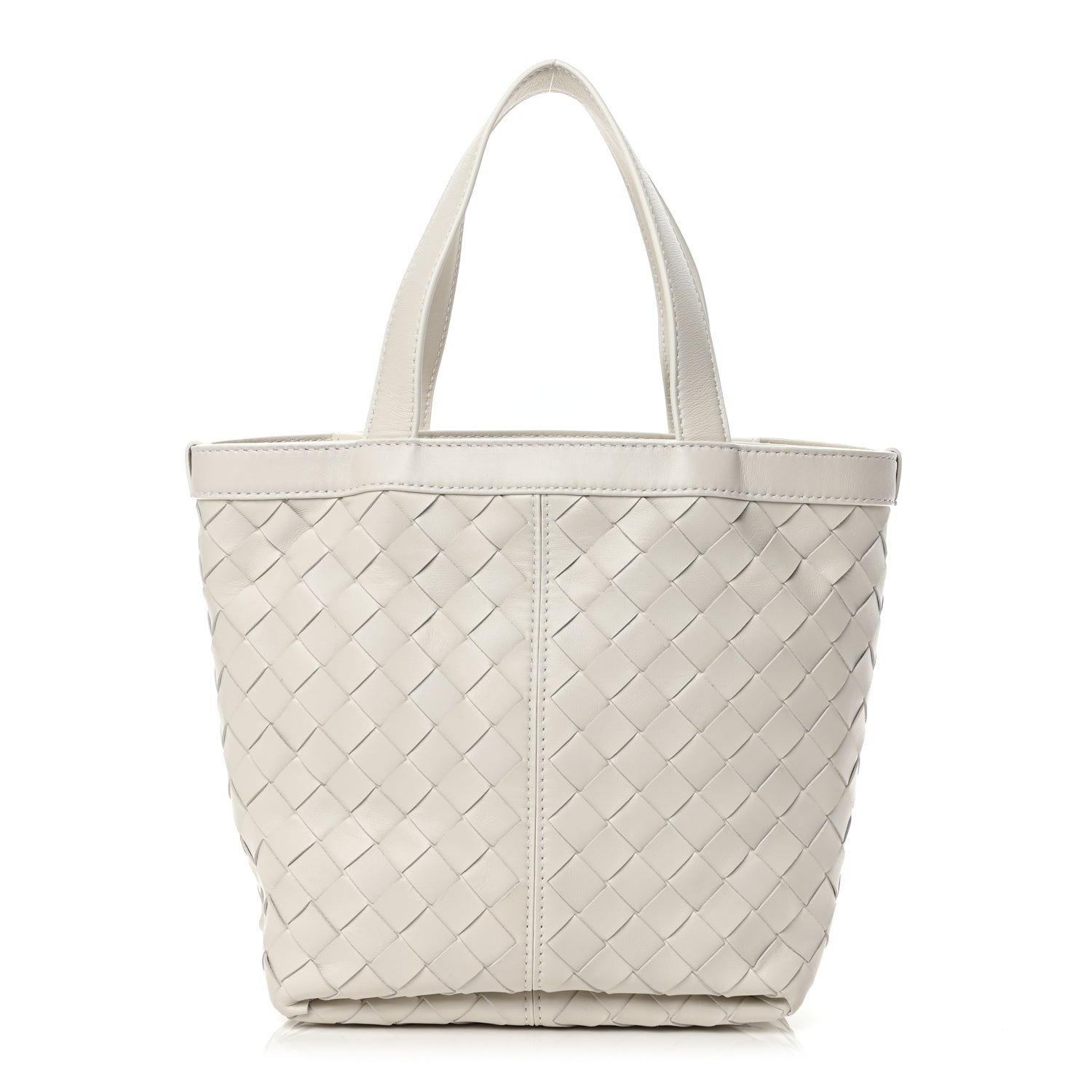 Bottega Veneta Nappa Intrecciato Small Flip Flap Tote Chalk