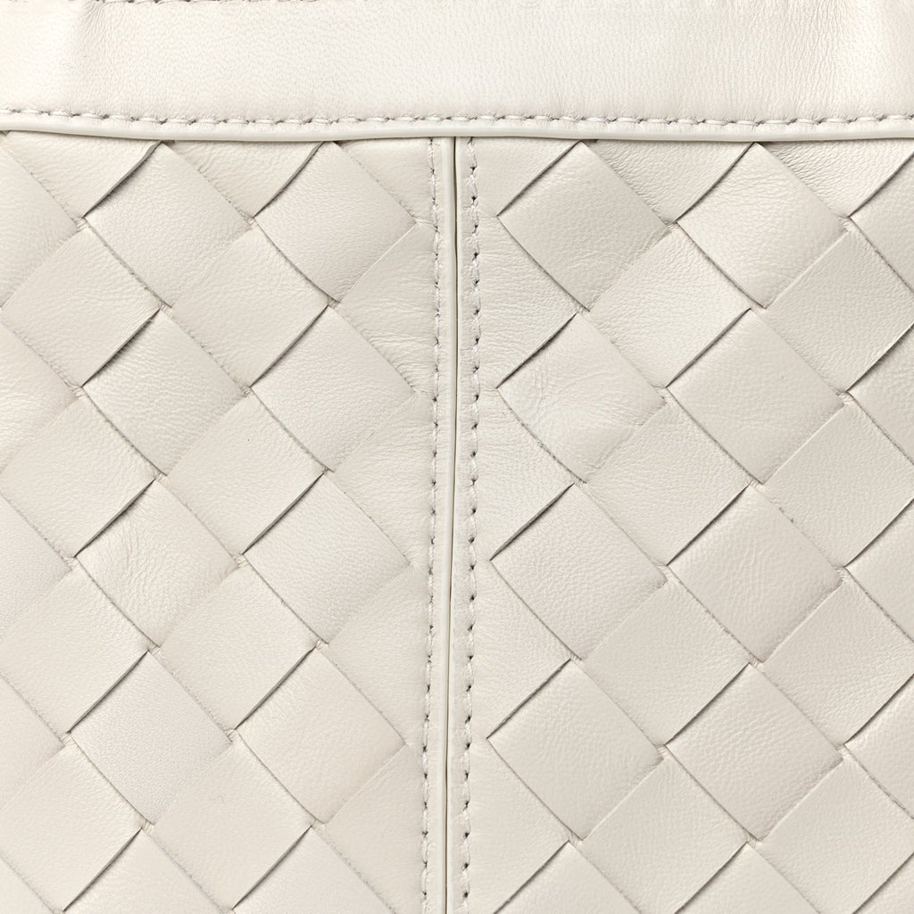 Bottega Veneta Nappa Intrecciato Small Flip Flap Tote Chalk