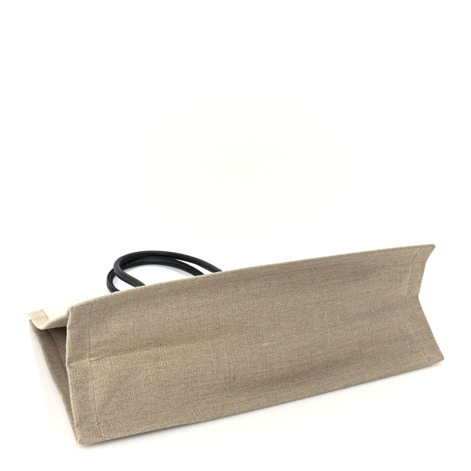 Saint Laurent Linen Calfskin Rive Gauche Tote Optic White