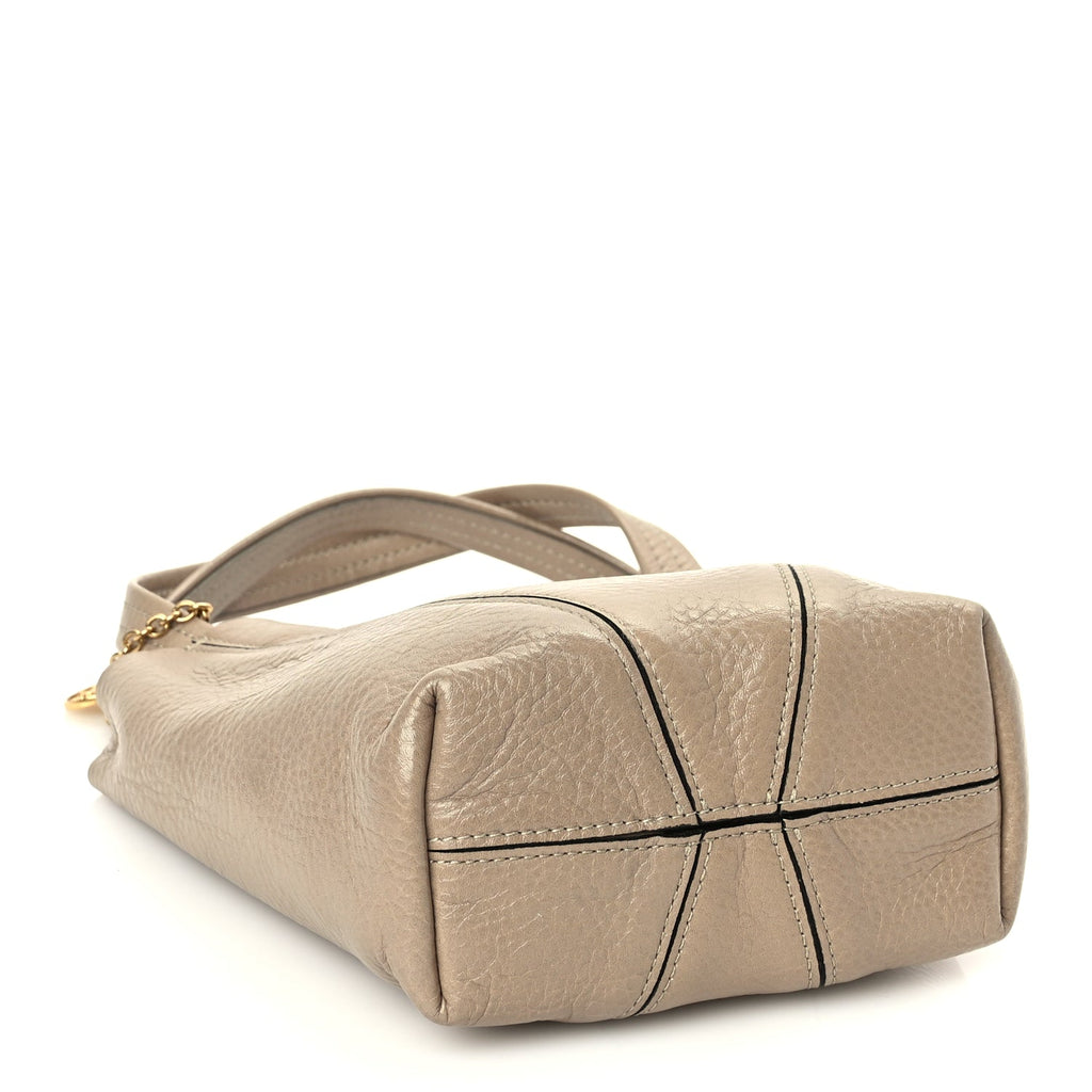Chloe Grained Calfskin Small Spin Tote Boyish Brown