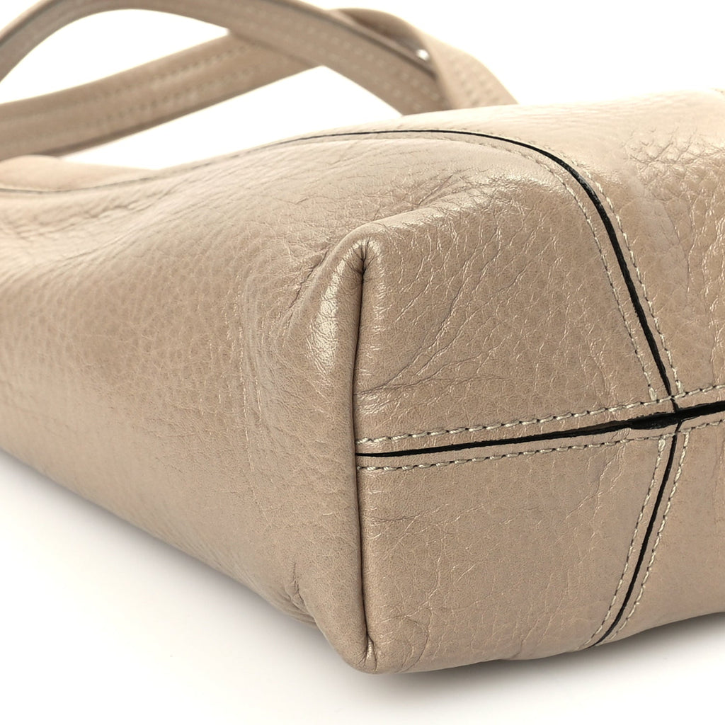 Chloe Grained Calfskin Small Spin Tote Boyish Brown