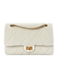 Chanel Shearling Lambskin Aged Calfskin Quilted 2.55 Reissue 225 Flap White