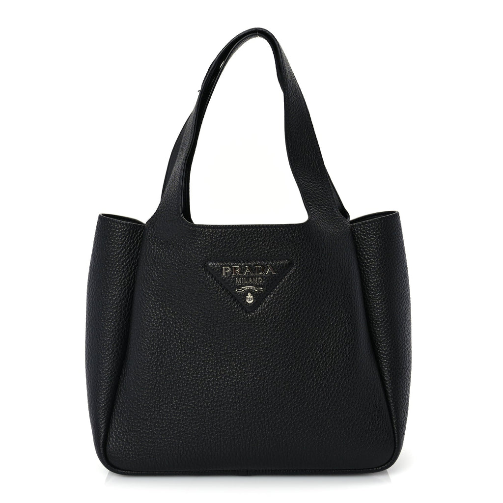 Prada Vitello Daino Soft Small Dynamique Tote Black