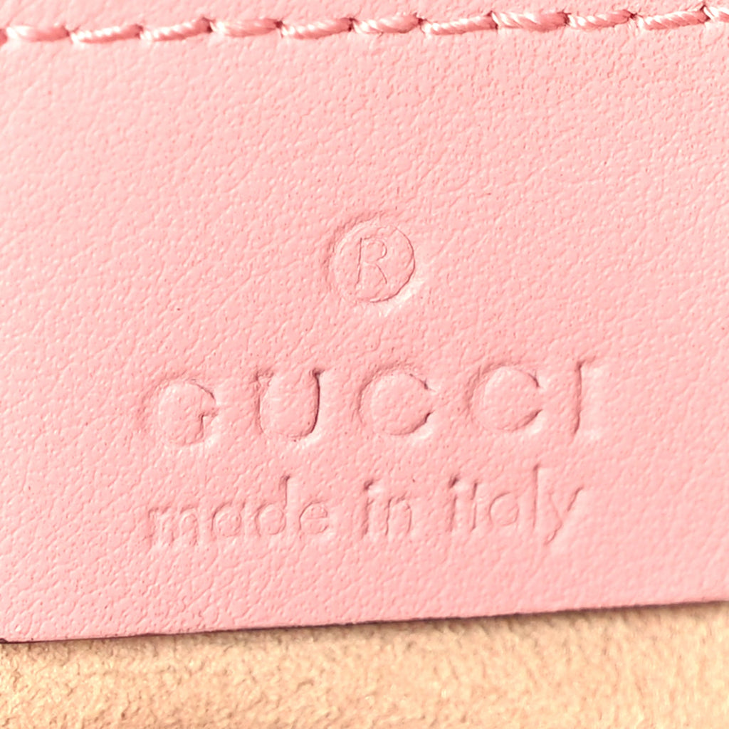 Gucci Calfskin Matelasse Small GG Marmont Shoulder Bag  Wild Rose