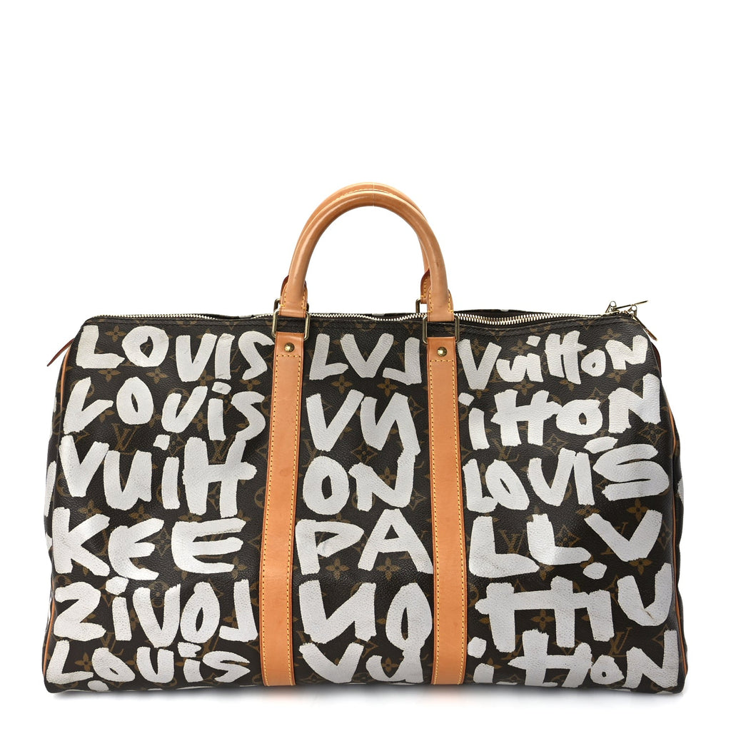 Louis Vuitton Monogram Graffiti Keepall 50  Silver