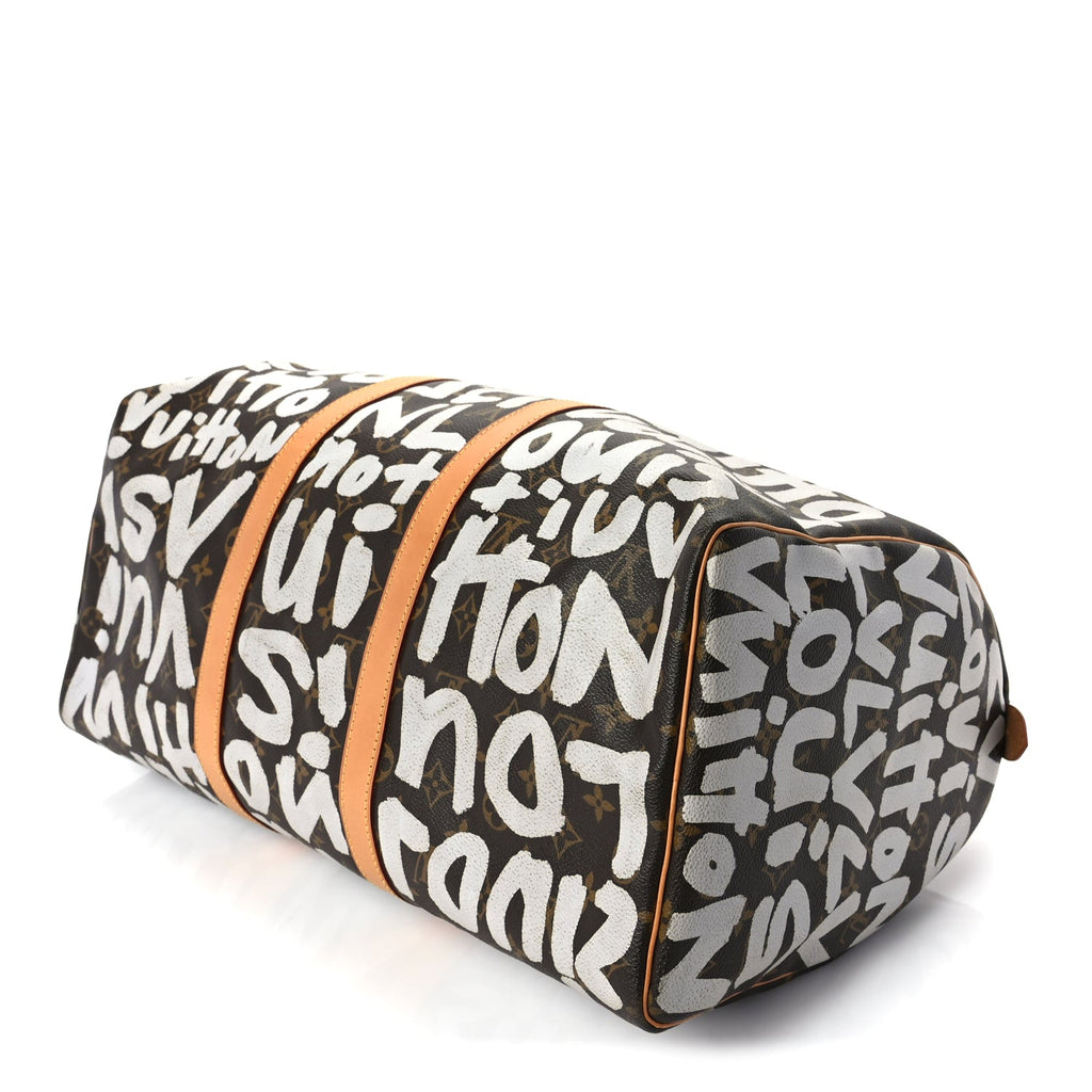 Louis Vuitton Monogram Graffiti Keepall 50  Silver