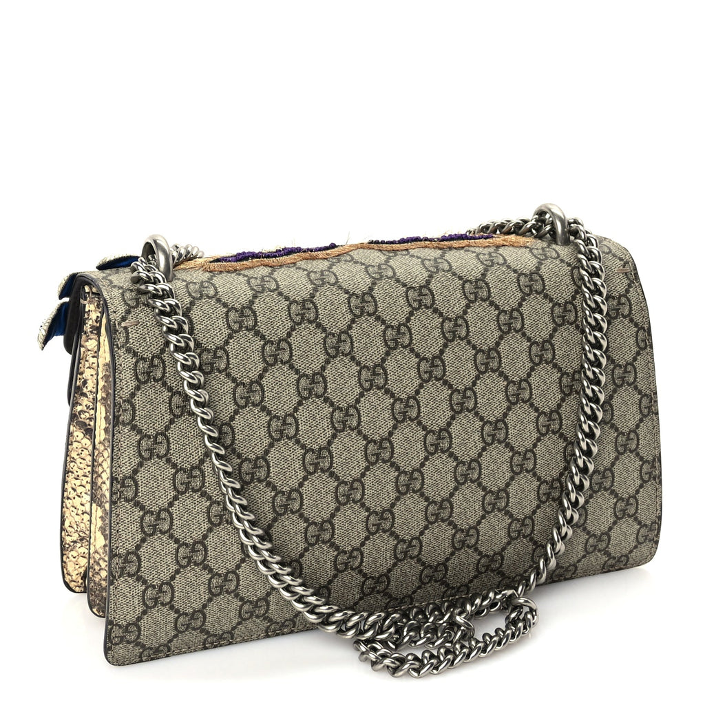 Gucci GG Supreme Monogram Snakeskin Embroidered Small Dionysus Shoulder Bag