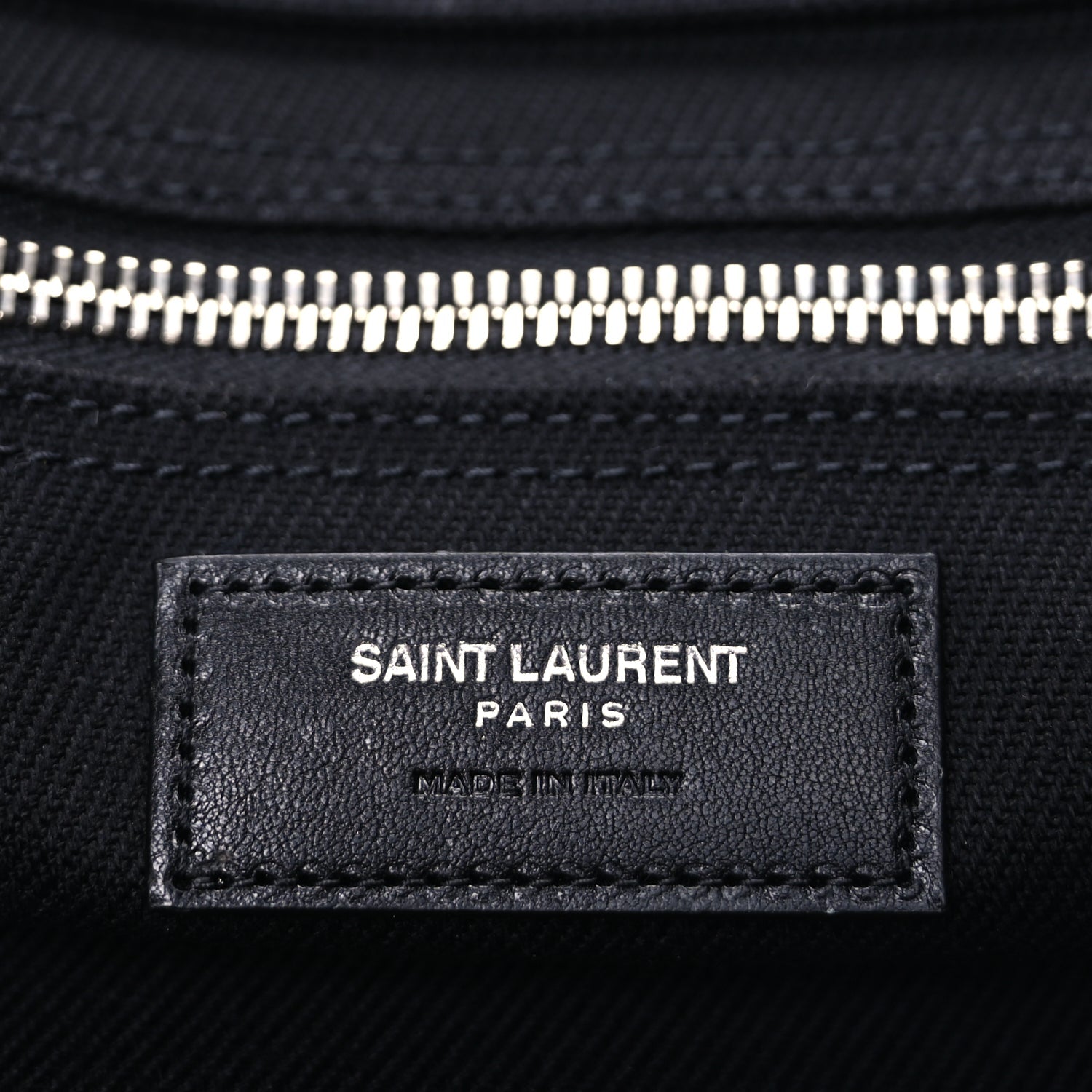 Saint Laurent Linen Calfskin Rive Gauche Tote Black