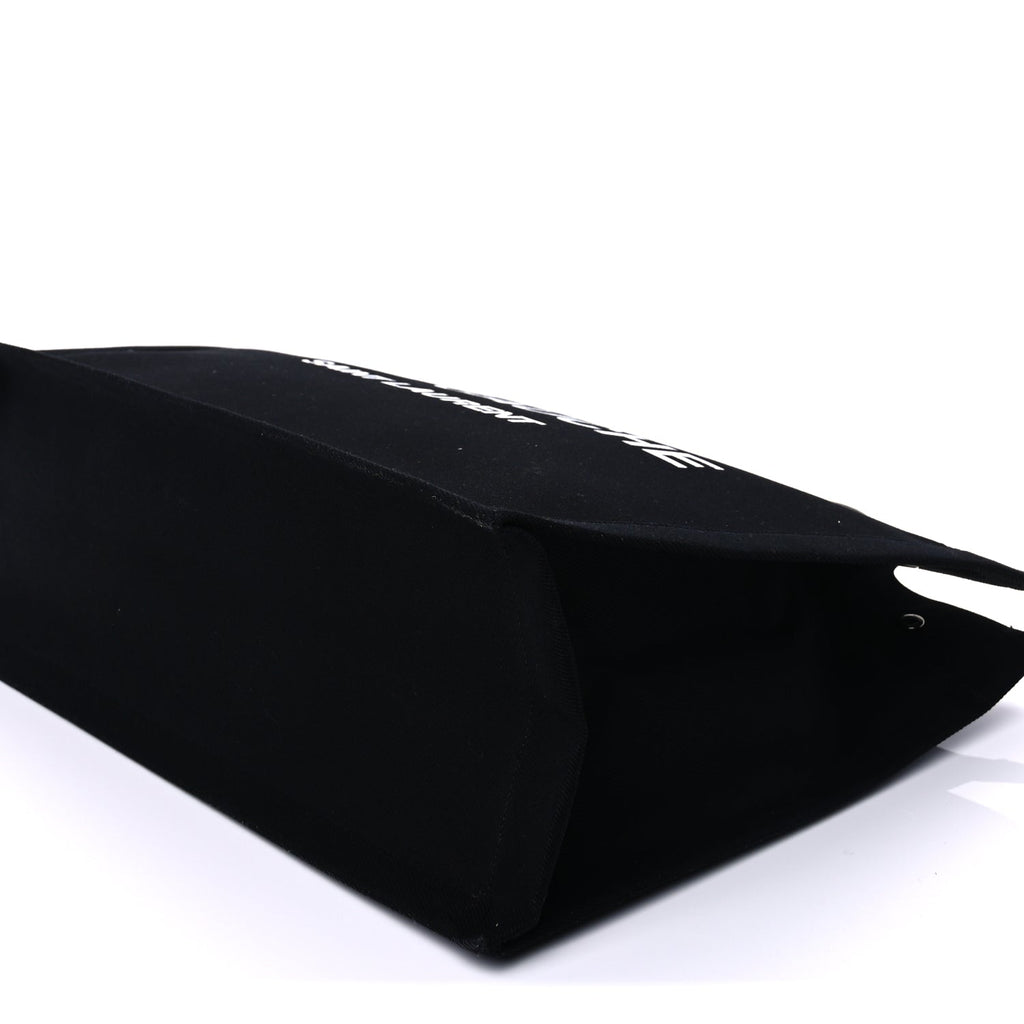 Saint Laurent Linen Calfskin Rive Gauche Tote Black