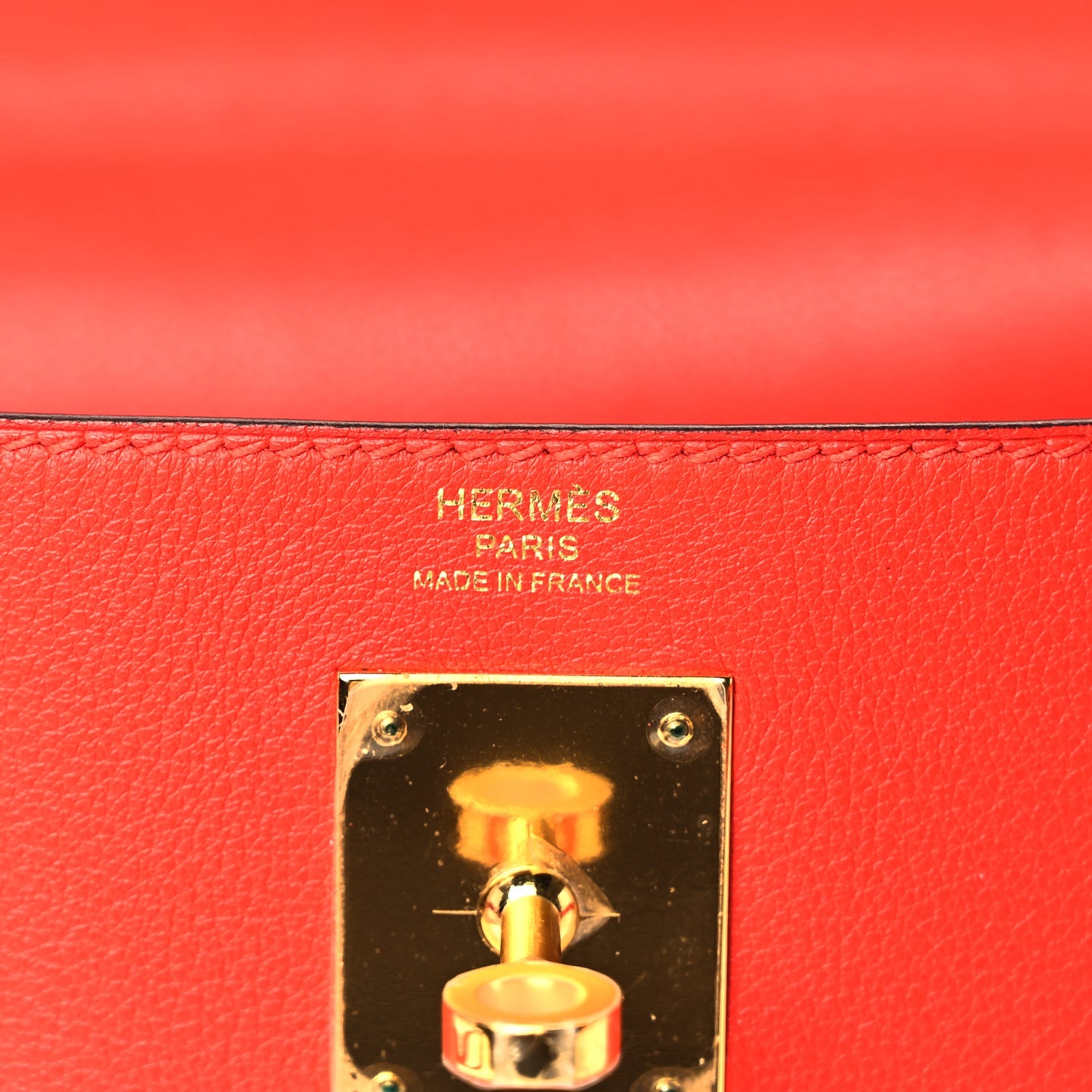 Hermes Evercolor Kelly Retourne 28  Rouge Tomate