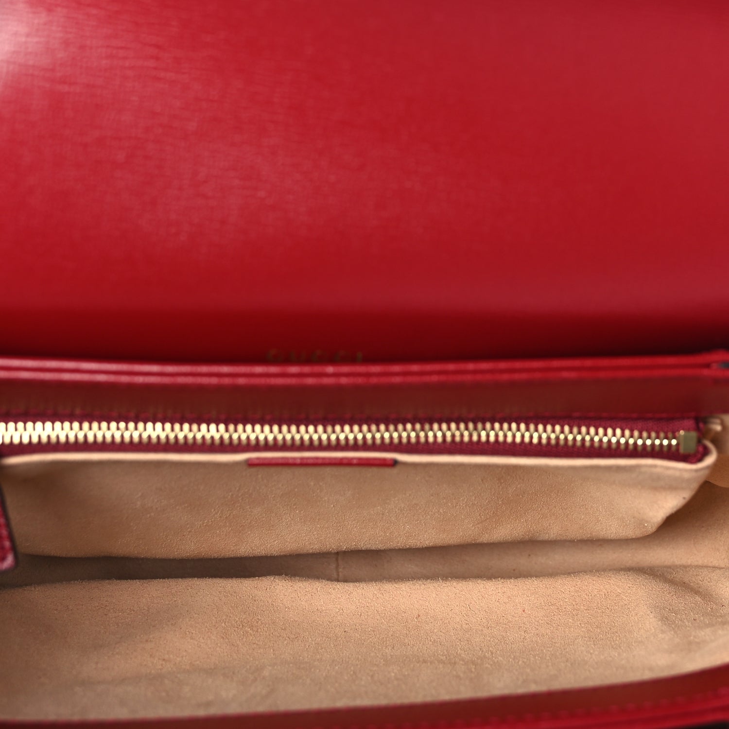 Gucci GG Supreme Monogram Azalea Calfskin Horsebit 1955 Shoulder Bag Beige Ebony New Cherry Red