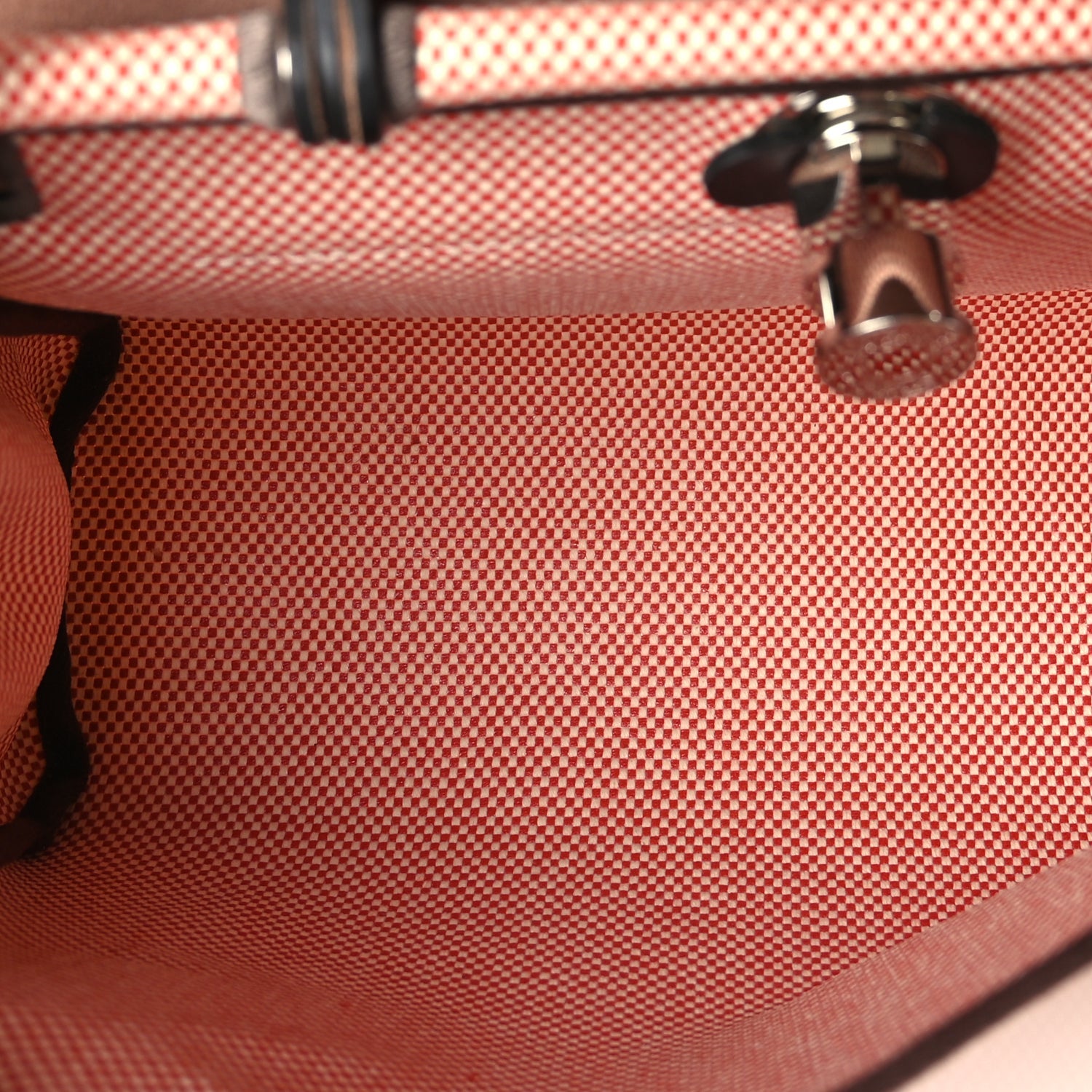 Hermes Criss Viking Vache Hunter Herbag Zip Retourne 31 PM  Ecru Sanguine Ebene