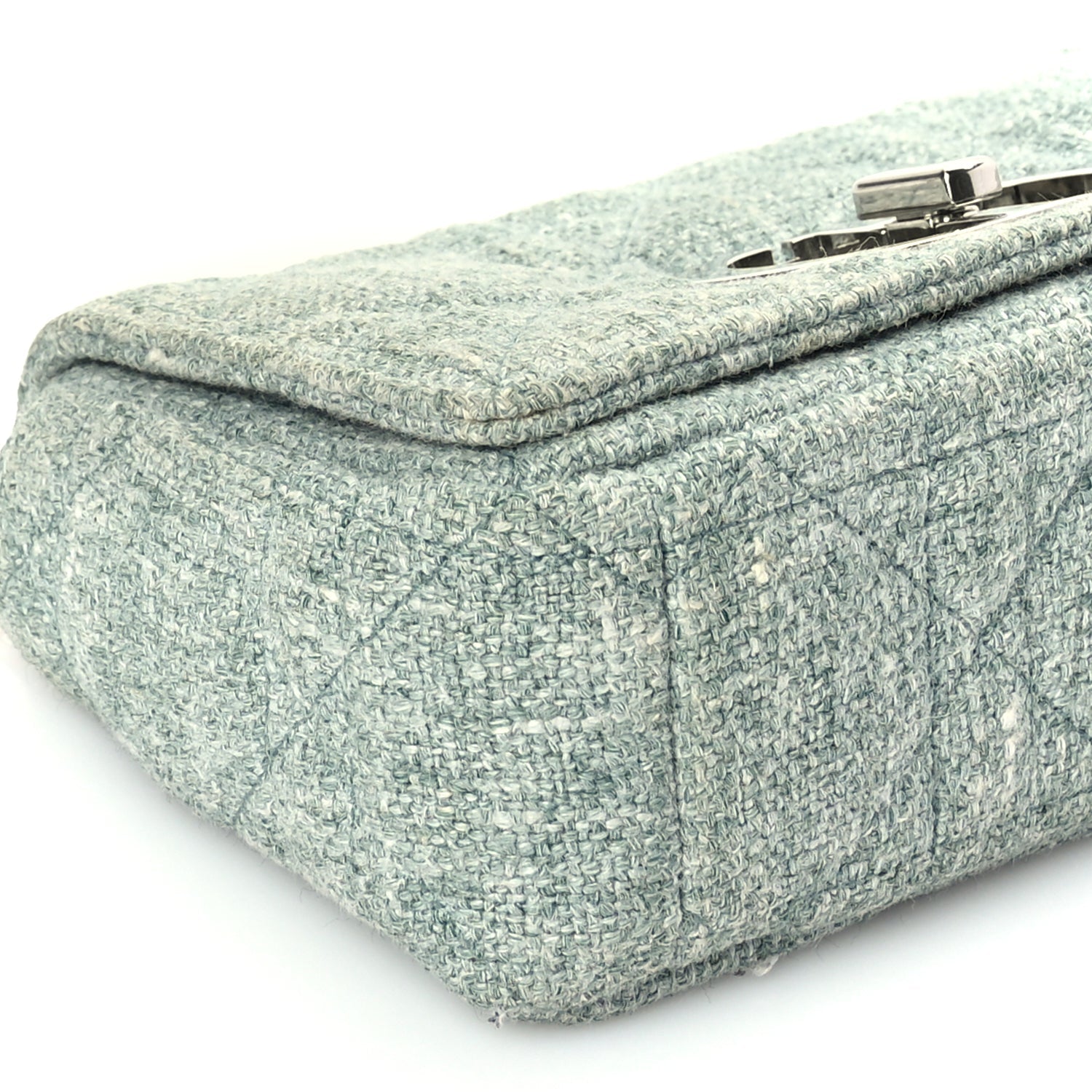 Christian Dior Tweed Macrocannage Small Caro Bag  Light Green