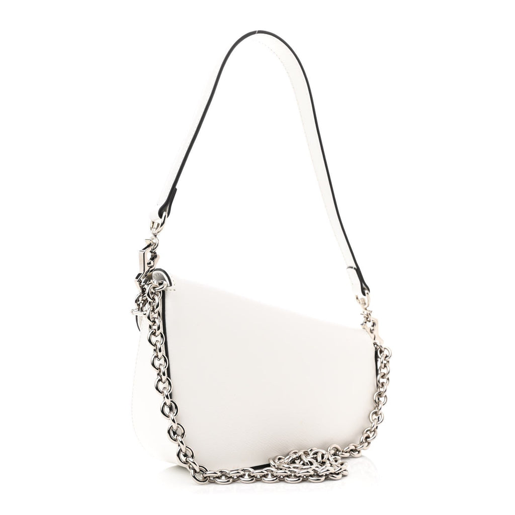 Gucci Calfskin Mini Horsebit 1955 Asymmetric Shoulder Bag White