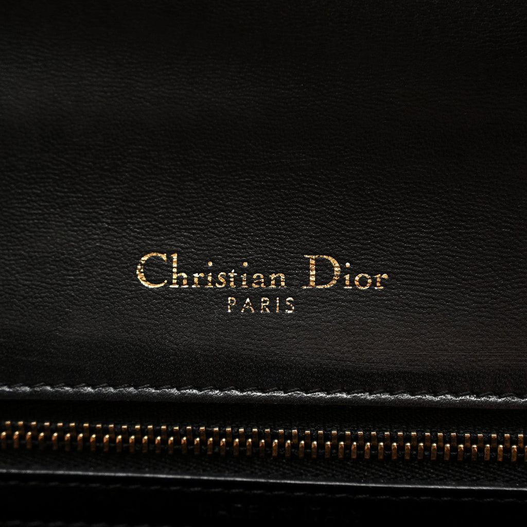 Christian Dior Lambskin Studded Medium Diorama Flap Bag Black