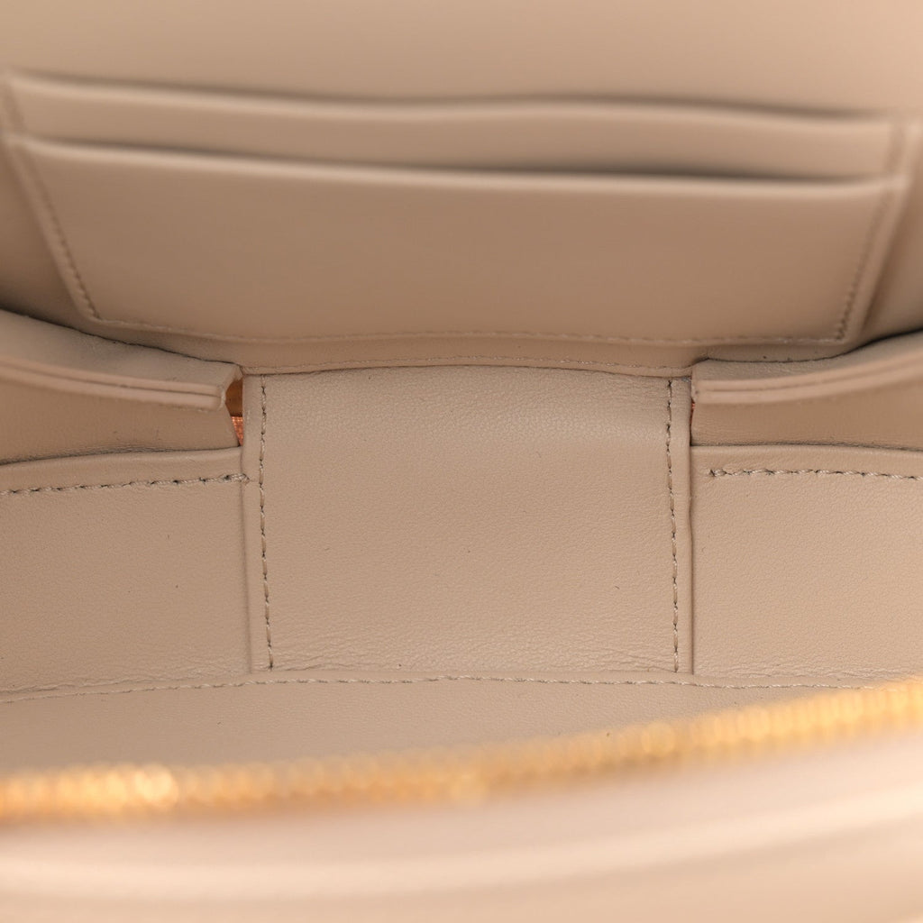 Christian Dior Calfskin CD Signature Oval Crossbody Camera Bag Caramel Beige
