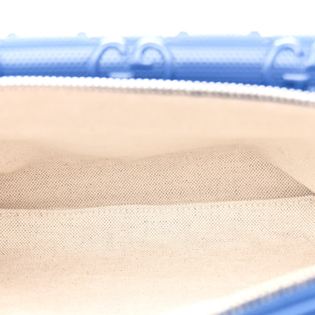 Gucci Calfskin GG Tennis Embossed Pocket Belt Bag Metal Blue